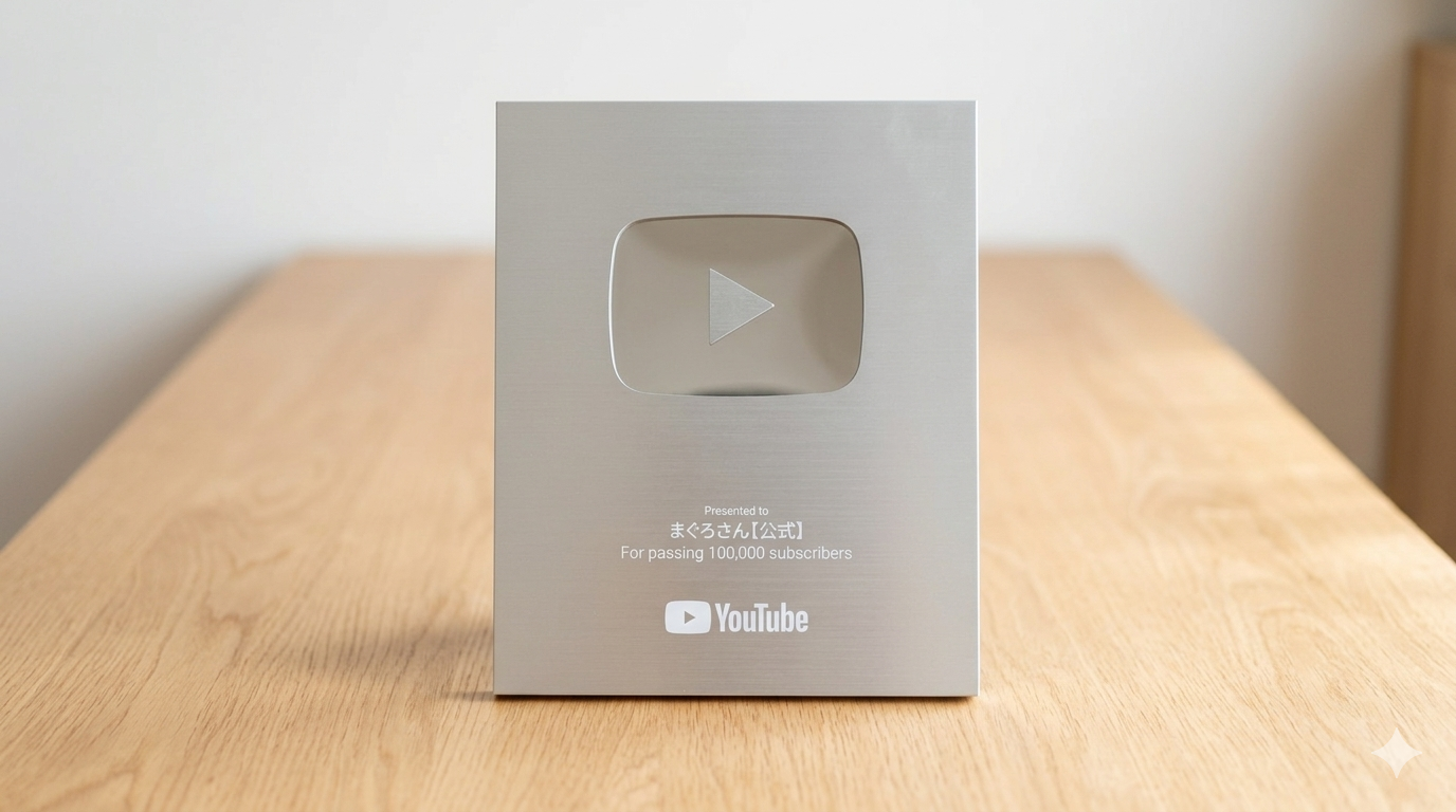 YouTubeから贈呈された銀の盾